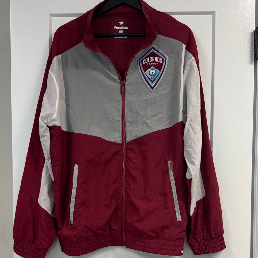 Fanatics Maroon & Light Gray Colorado Rapids Zip-Up Windbreaker